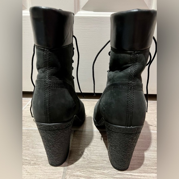 Ladies Black Timberland Heel Boots Size 9 - Picture 2 of 6